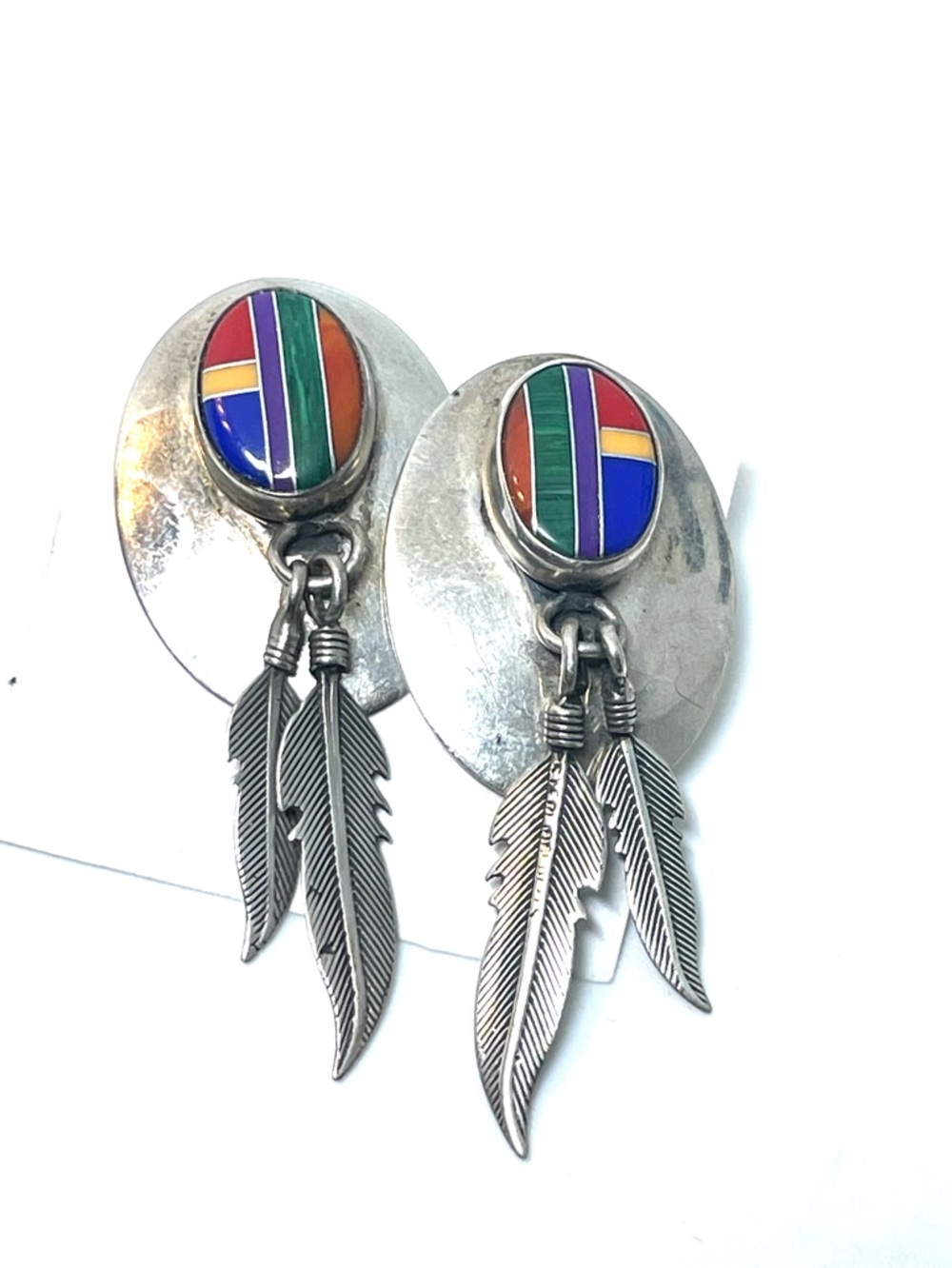 Sterling Stc Southwestern Earrings